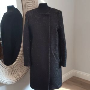 H&M double breasted black fitted coat